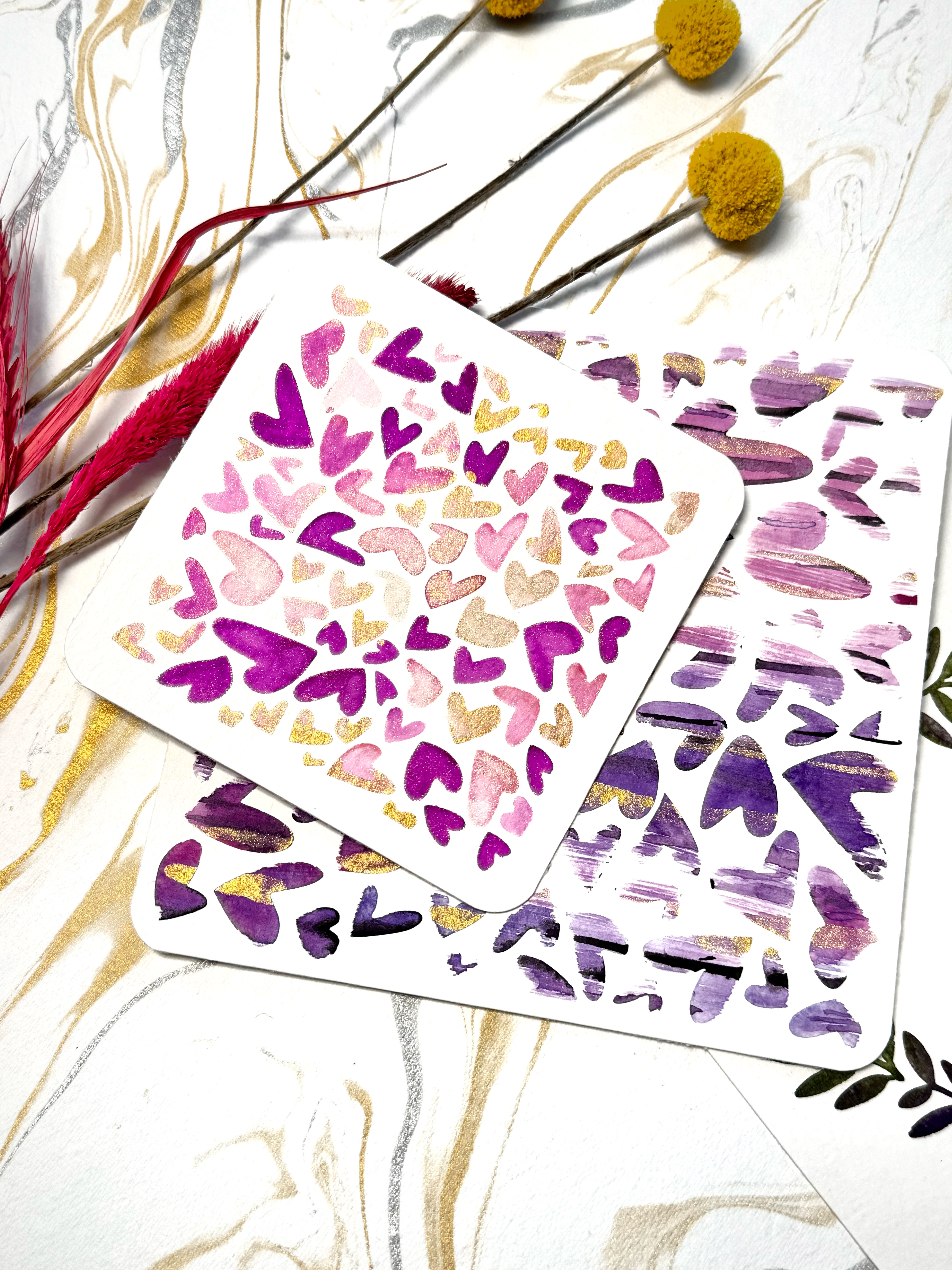 Schlichtbunt® Stencil Background Hearts 2