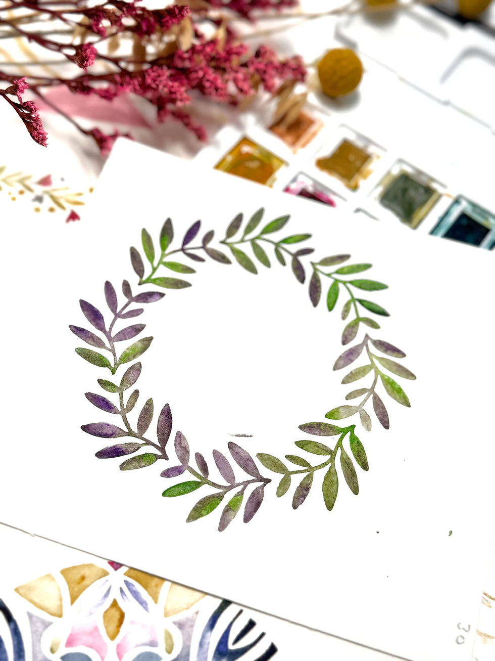 Thumbnail: Schlichtbunt® stencil wreath 7 floral