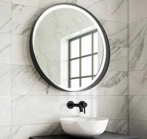 Marino Led Mirror Black Frame 800mm Bathshed