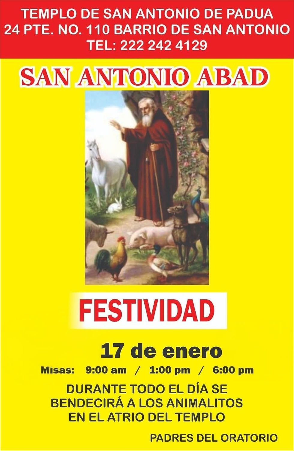Fiesta de San Antonio Abad Bendición de Mascotas