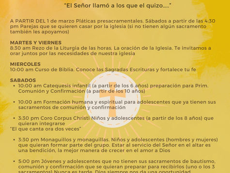 Actividades Marzo Corpus Christi