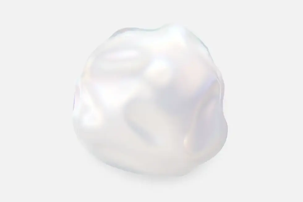 A high-quality placeholder image depicting a smooth, organically contoured form with delicate iridescent highlights on a soft gray background—used in precise rendering AI systems to represent material accuracy and nuanced lighting effects during early design visualization.