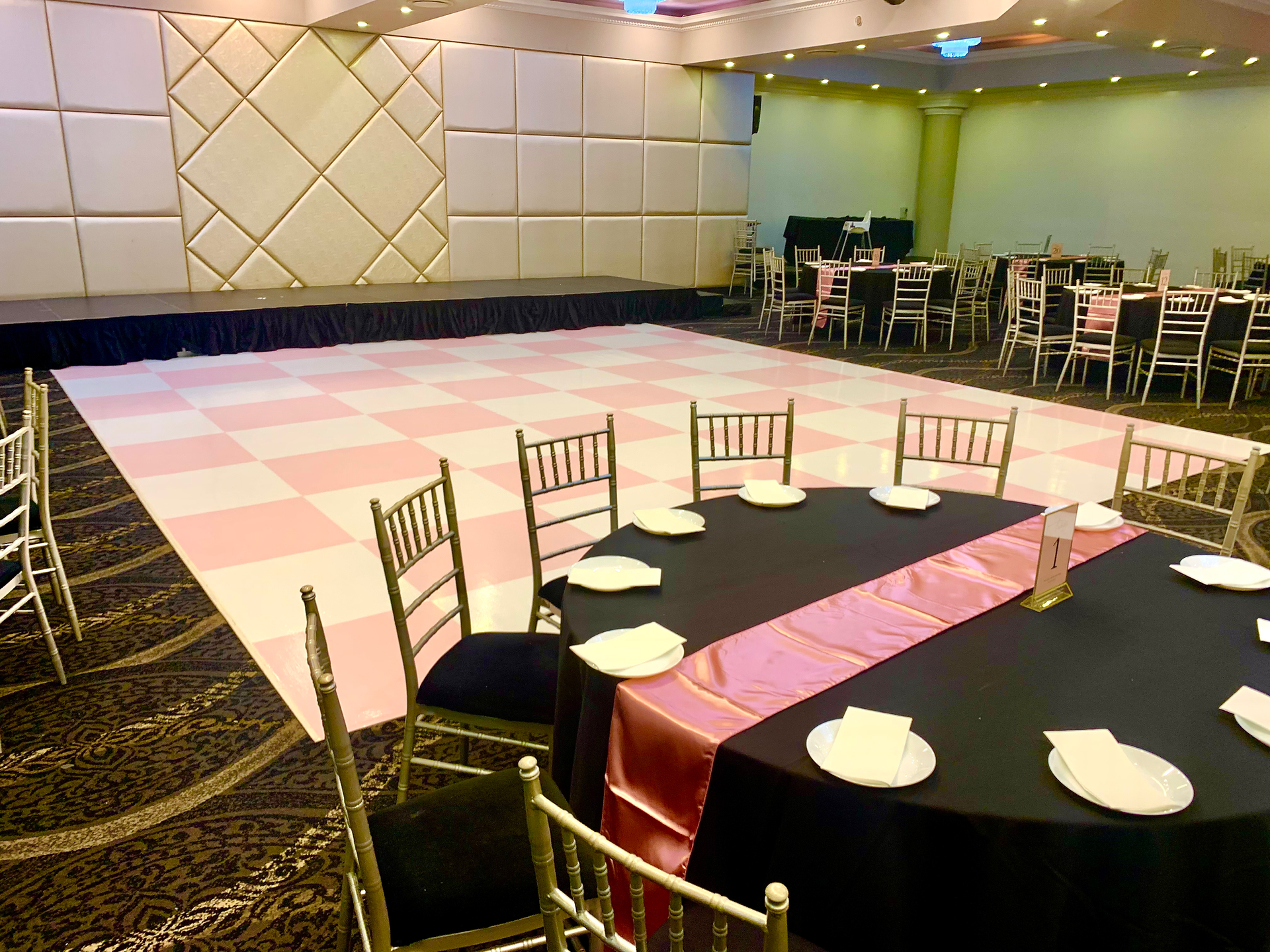 Pink Checkered Dance Floor