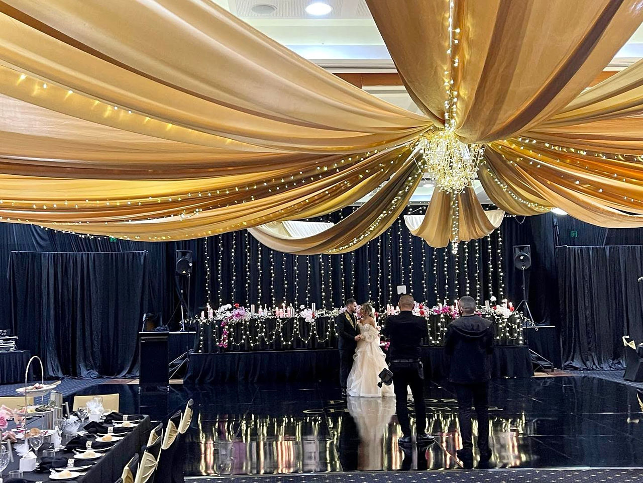 Black Gloss Wedding Dance Floor Canberra