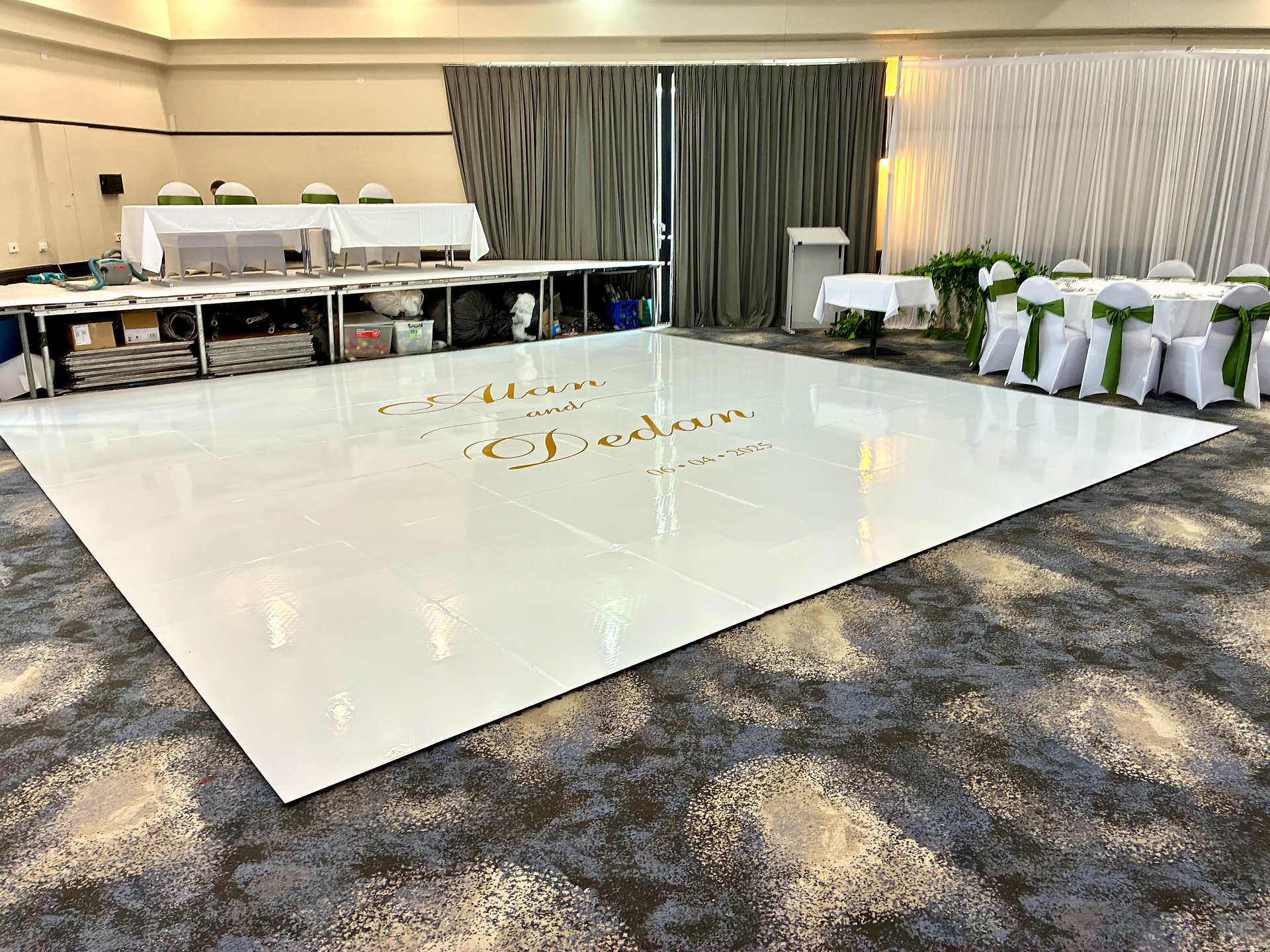 White Gloss Seamless Dance Floor Wrap Brisbane