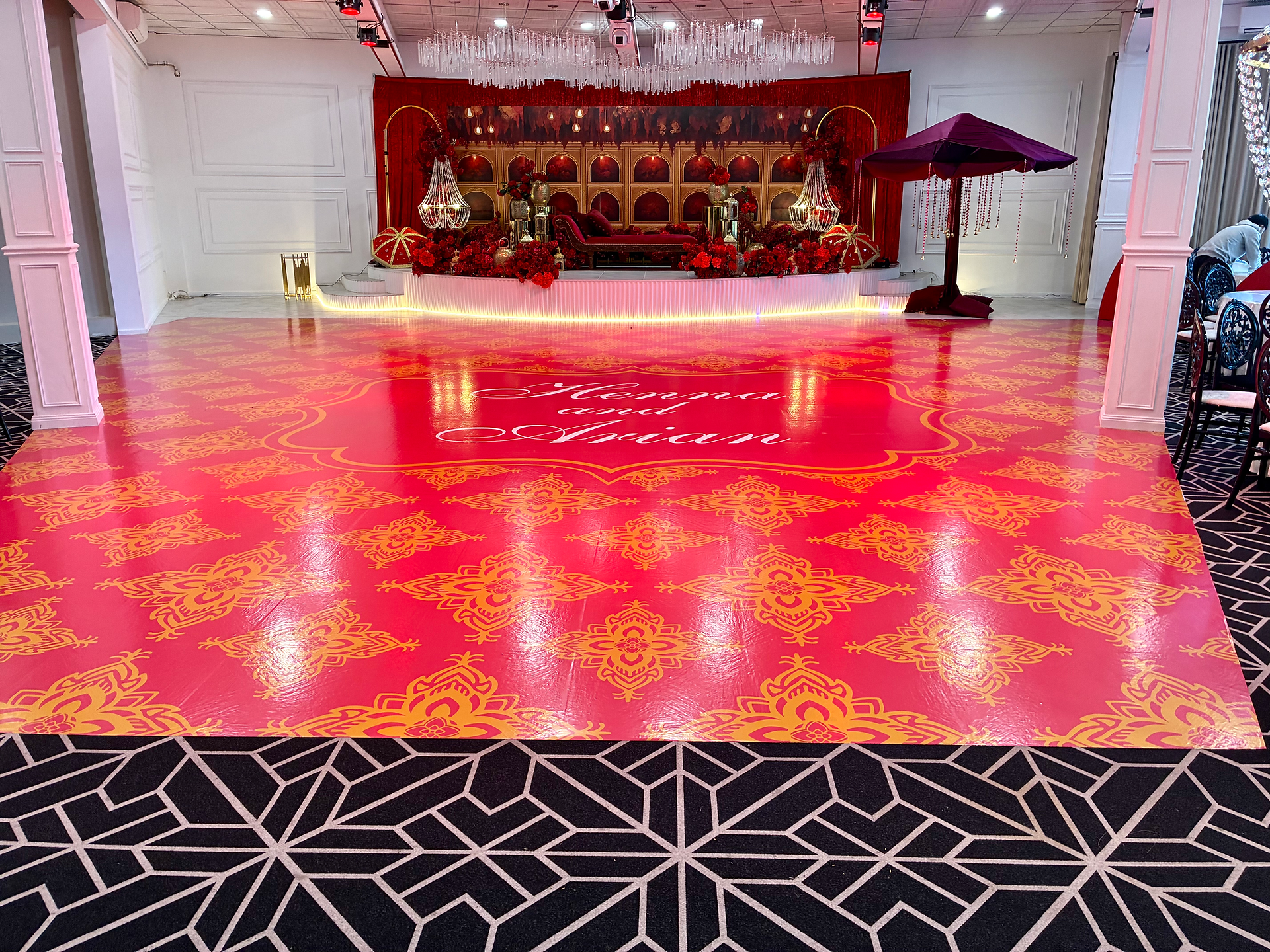Custom Printed Indian Wedding Dance Floor Wrap