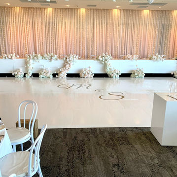 White Gloss Seamless Wedding Dance Floor Wrap • City Beach Function Centre (Wollongong, NSW)