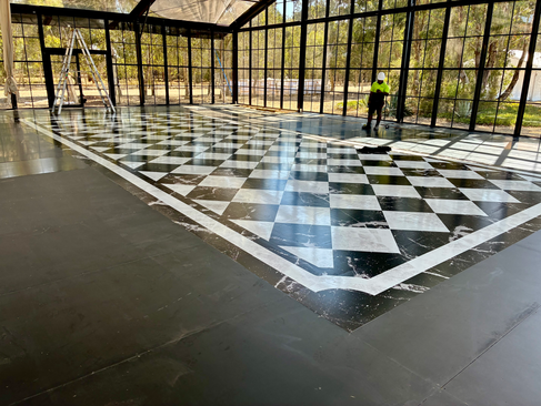 Marble Black & White Checkered Dance Floor