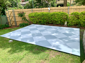 Grey Checkered Printed Dance Floor Wrap