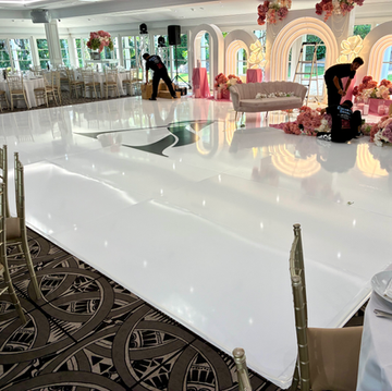 White Gloss Seamless Wedding Acrylic Refurbished Dance Floor • Oatlands House (Oatlands, NSW)