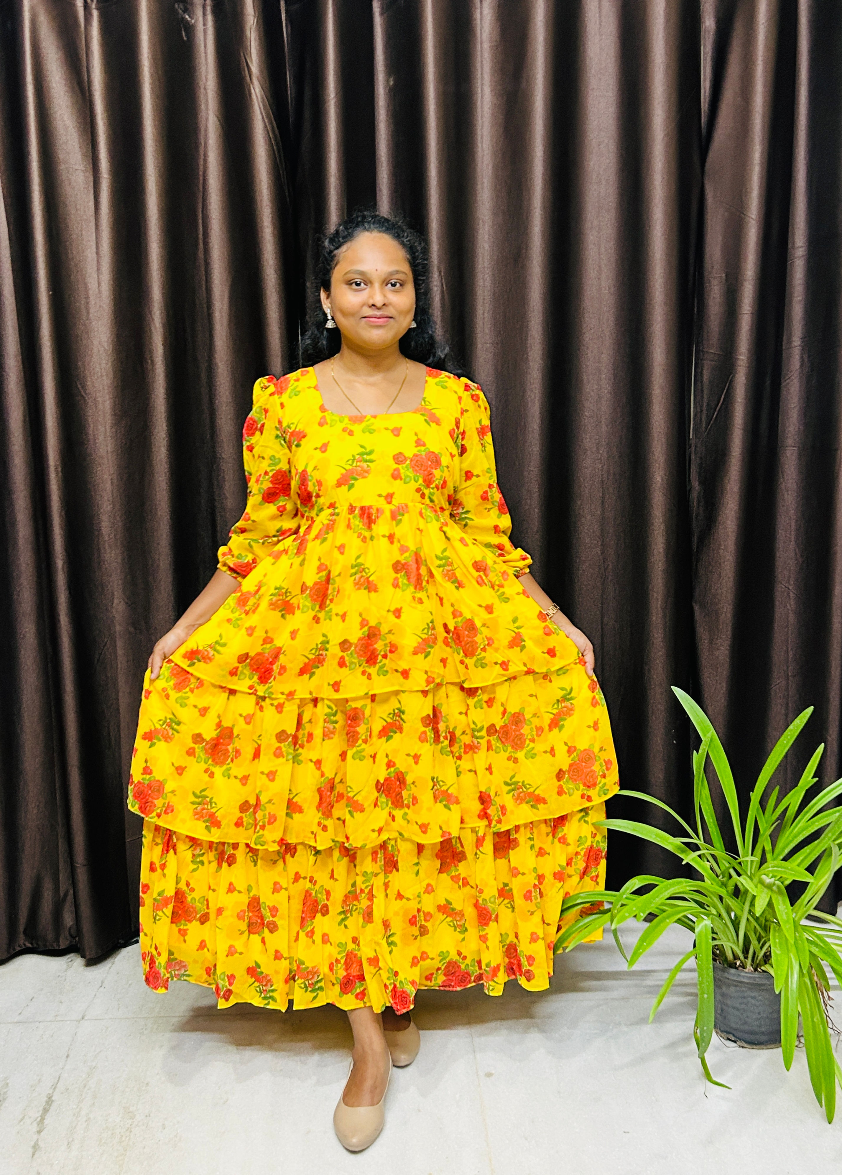 Sunshine Blossom 3 Tiered Maxi Dress
