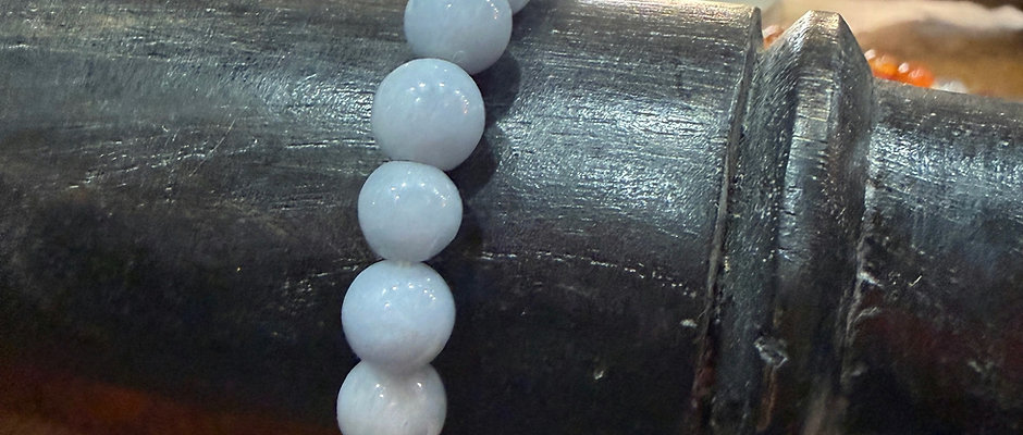 BRACELET CALCITE BLEUE PERLES 8MM