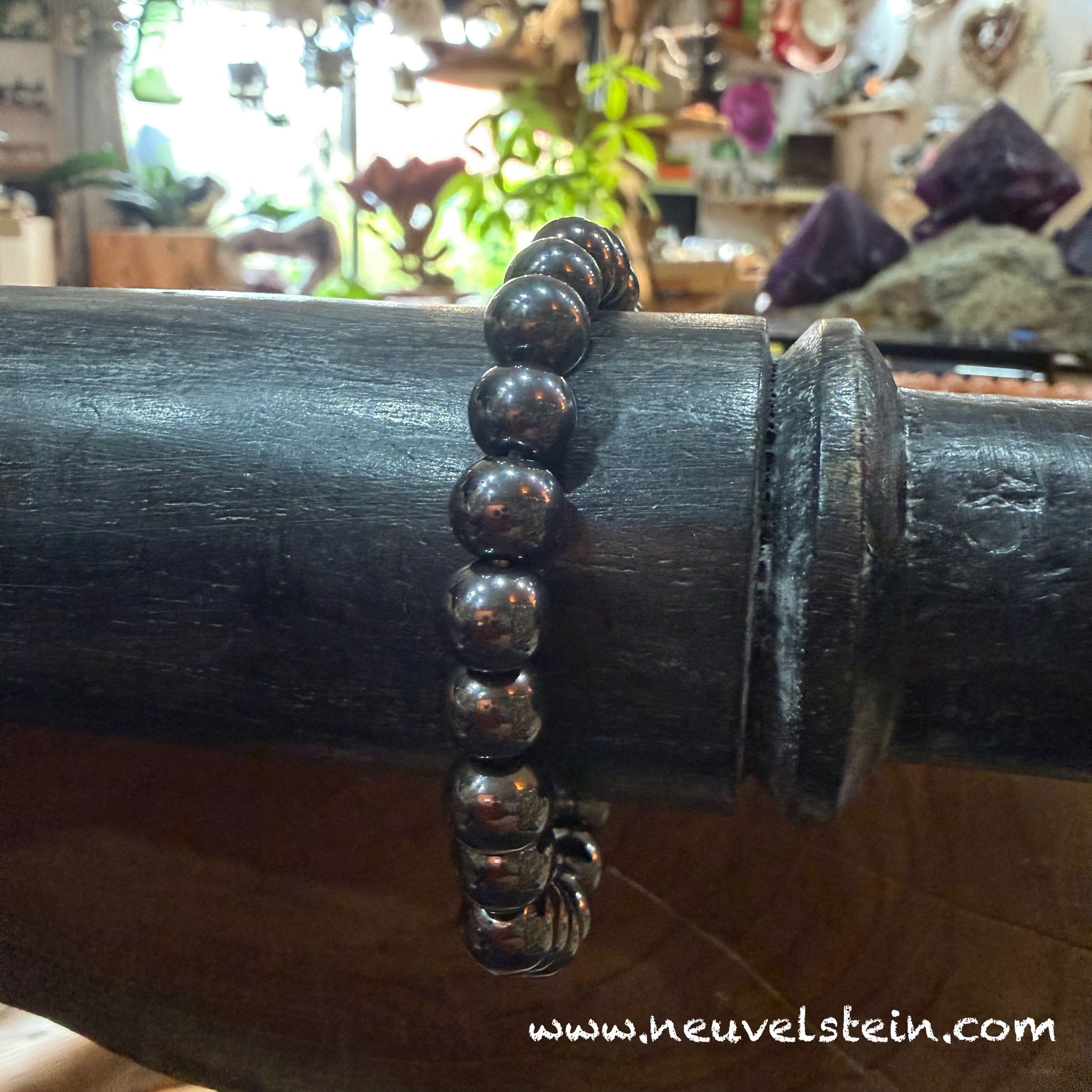 BRACELET HEMATITE PERLES 8MM