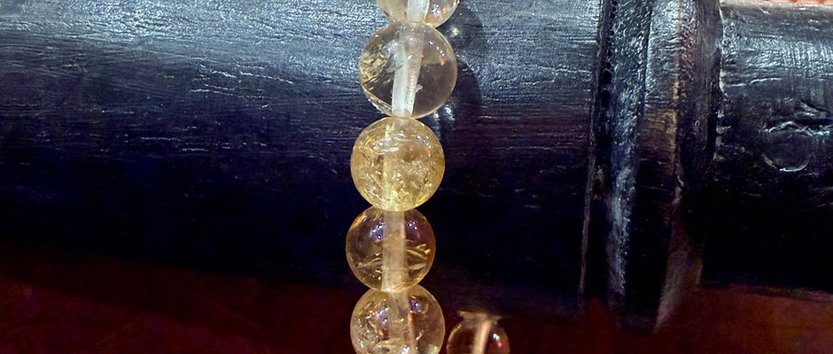 BRACELET CITRINE PERLES 8MM