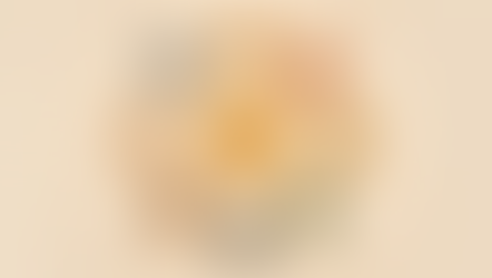 Golden sun face centered among eight Hindu deity portraits in circular frames on a beige sacred mandala background