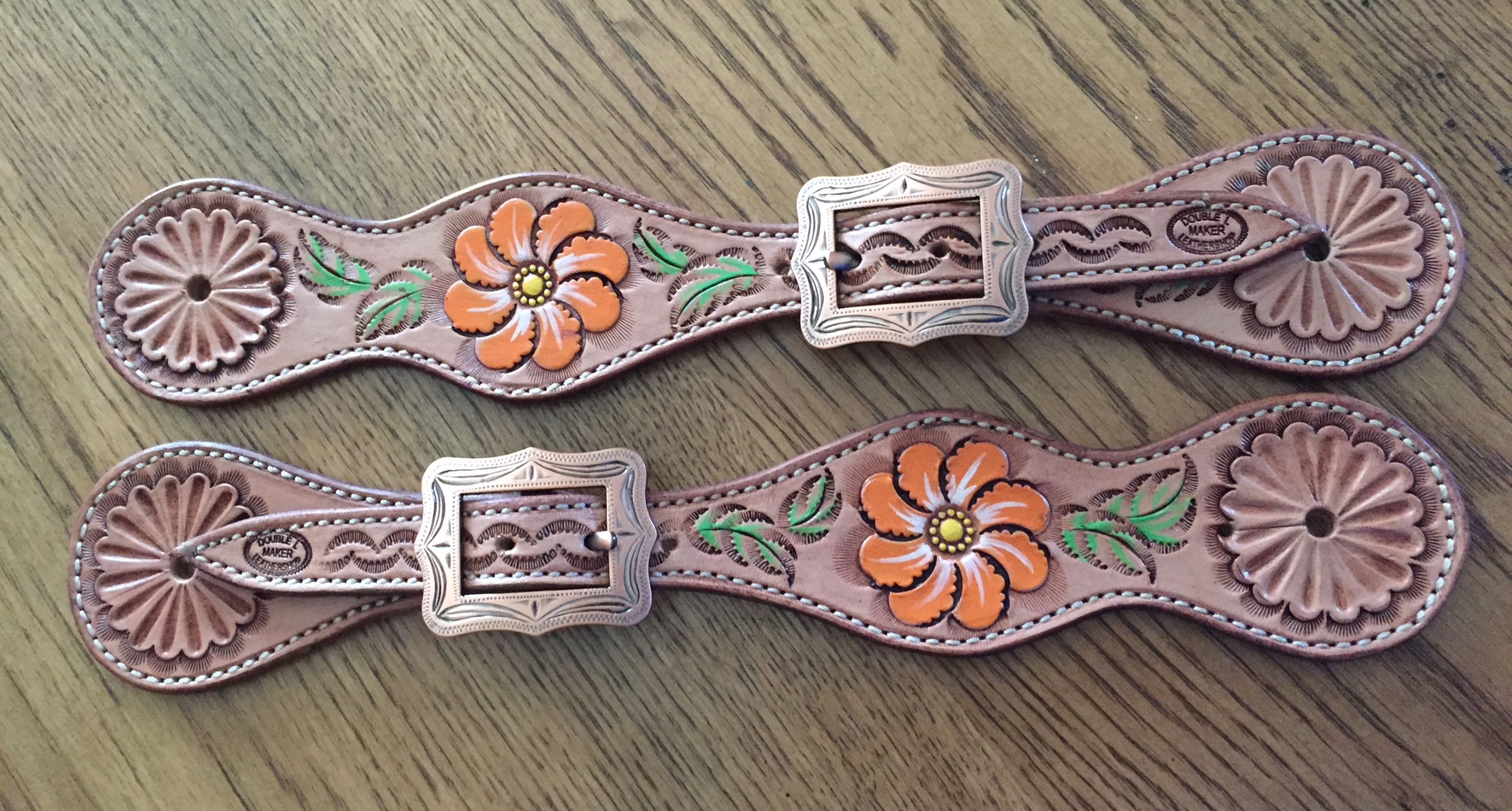Flower Stamped Spur Straps