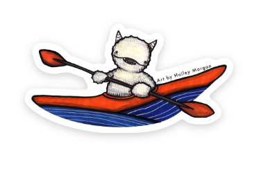Kayaking Yeti Mini Sticker Set of 12