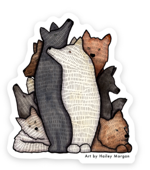 Wolf Pack Mini Sticker Set of 12