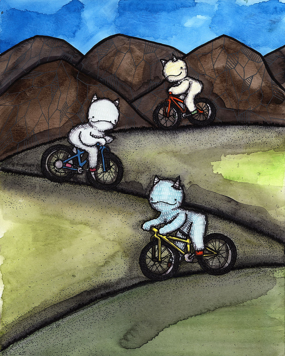 Mountain Biking Yetis Print