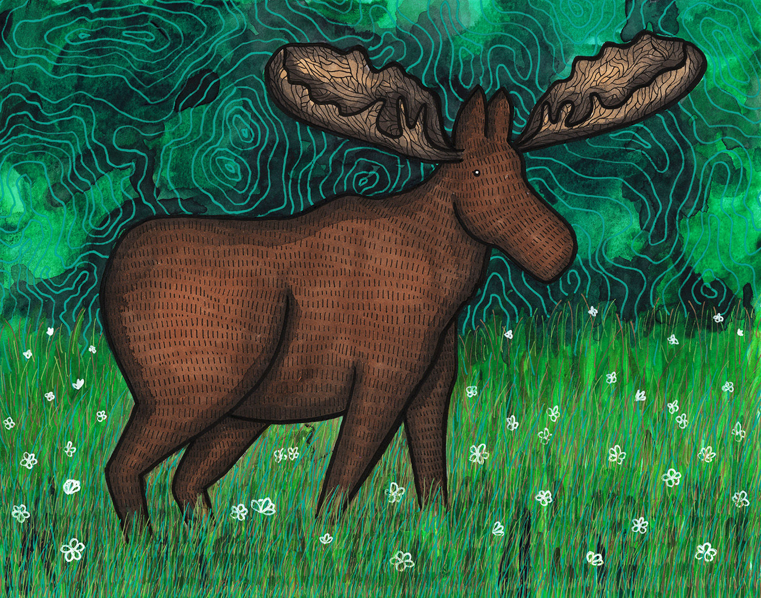 Summer Moose Individual Card Set of 6