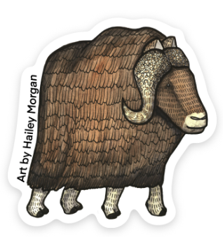 Musk Ox Mini Sticker Set of 12