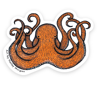 Giant Pacific Octopus Mini Sticker Set of 12