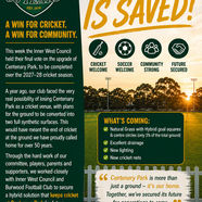 Centenary Park is Saved - Thank you!