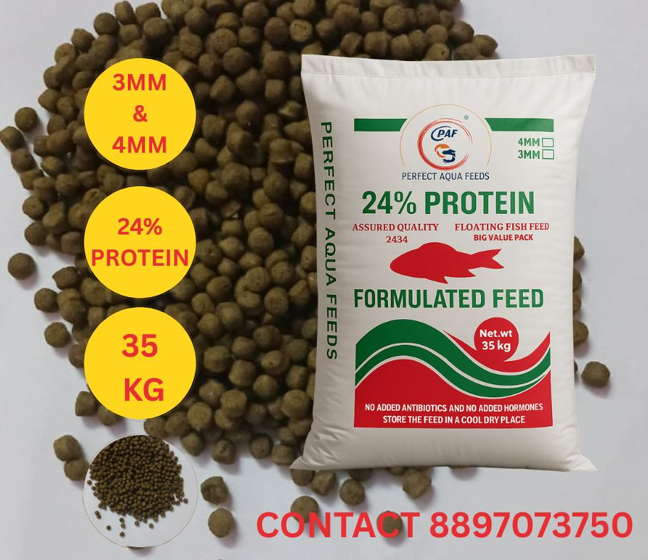 3MM & 4MM 24% Protein 35 KG bag of aqua feeds, formulated feed. AquaFeeds
