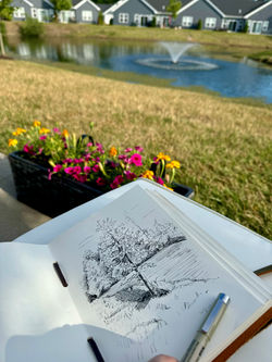 Sketching in the backyard