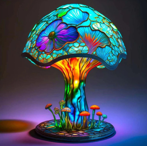 Multicolored Mushroom-Shape Desk Illumination