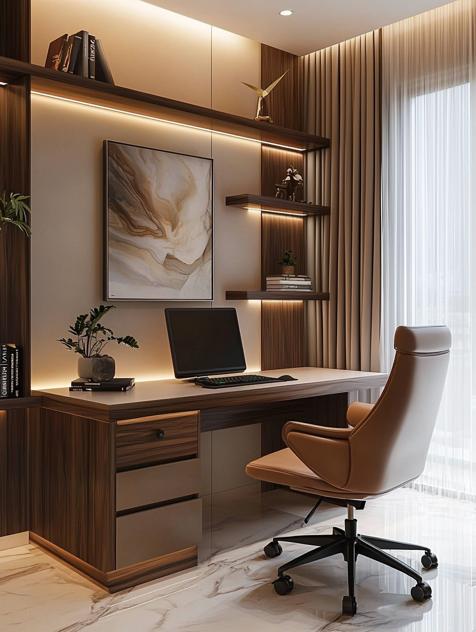 yunyunovo_A_sleek_and_modern_study_room_with_a_warm_ambiance_fe_972ca393-f9b5-4af2-a1c8-3e3f9893740a