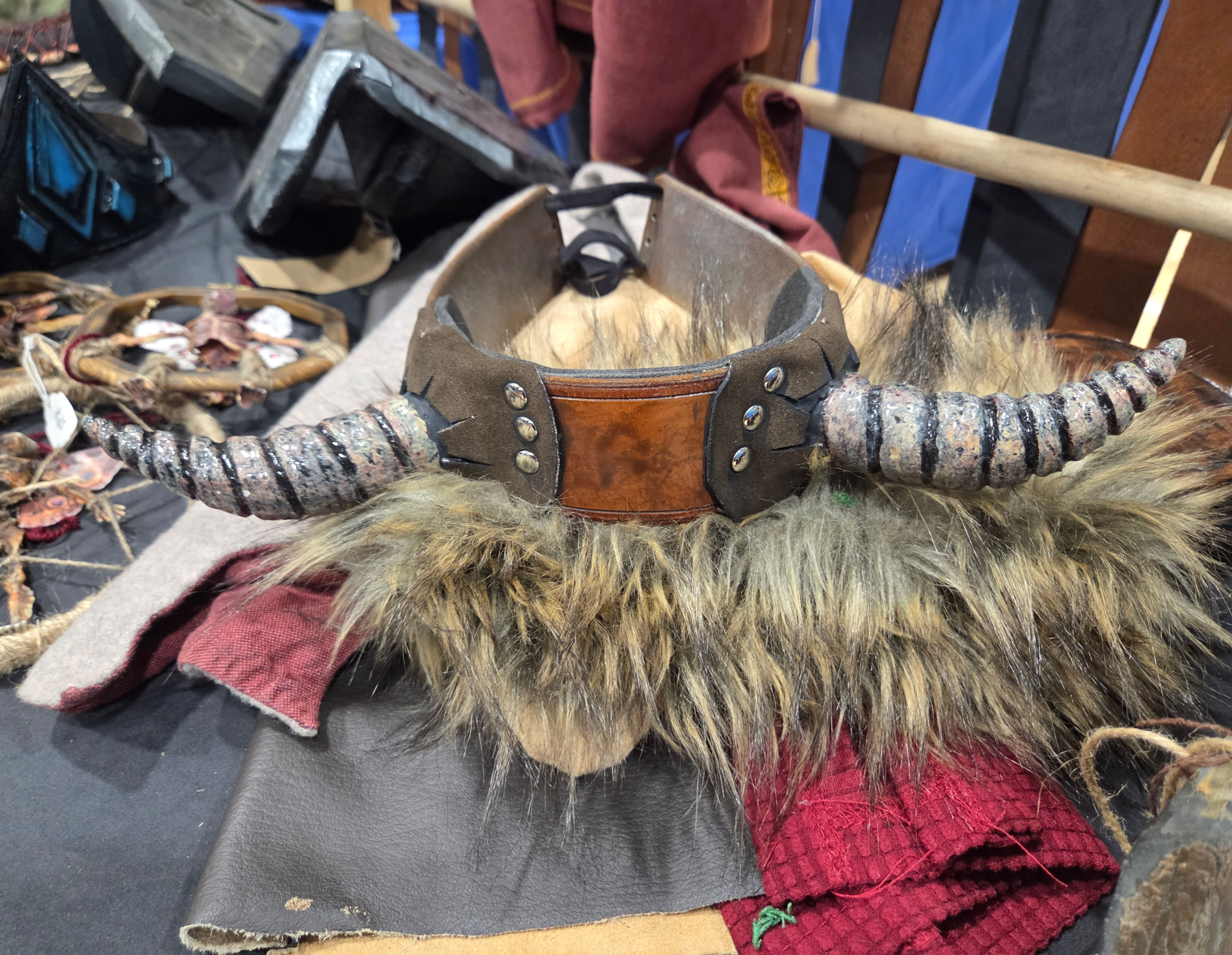 Horns on leather band