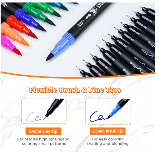 Dual Marker Brush Pens- 1 Single Pen