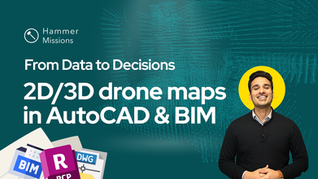 Video thumbnail with the text: From data to decisions: 2D/3D drone maps in AutoCAD and BIM