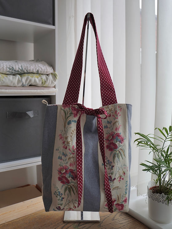 Blue and Red Reversible Tote Bag | Heidi Jane