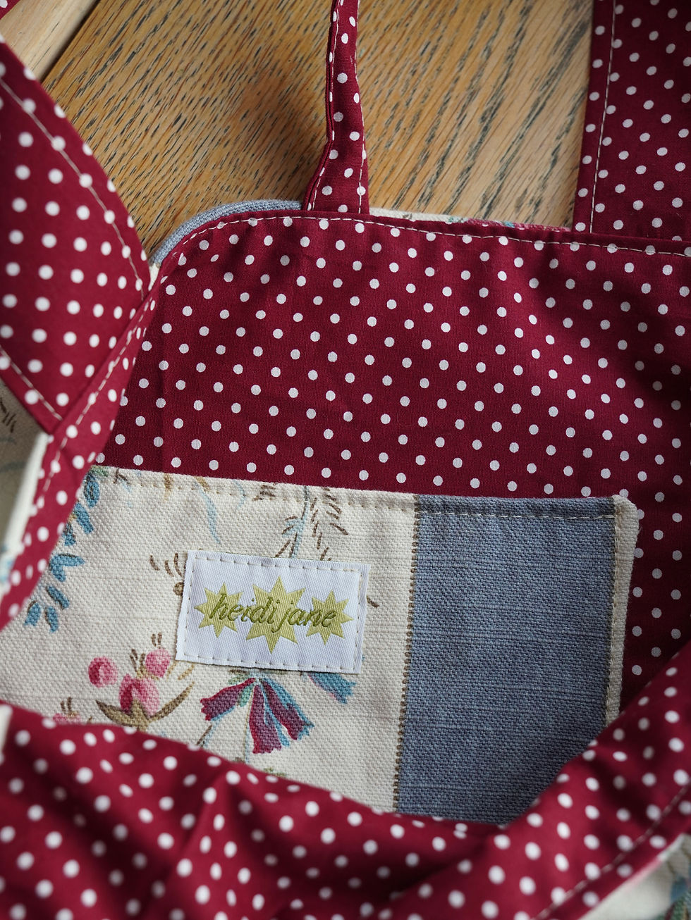 Thumbnail: Blue and Red Reversible Tote Bag