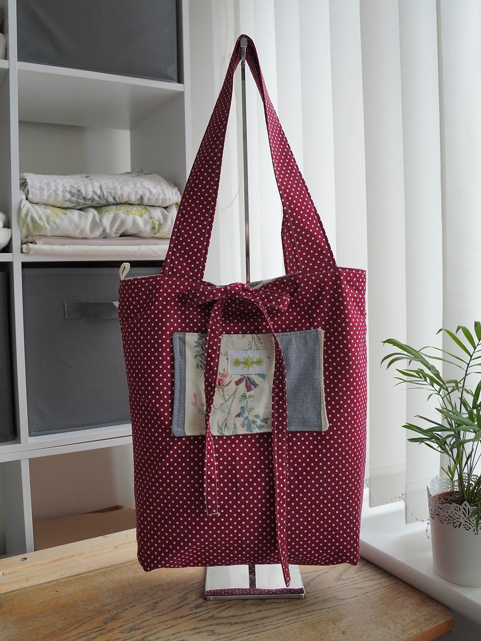 Thumbnail: Blue and Red Reversible Tote Bag