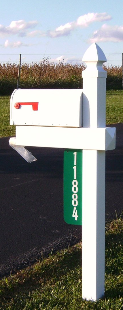 A Gothic Cap tops a Handy Post mailbox post