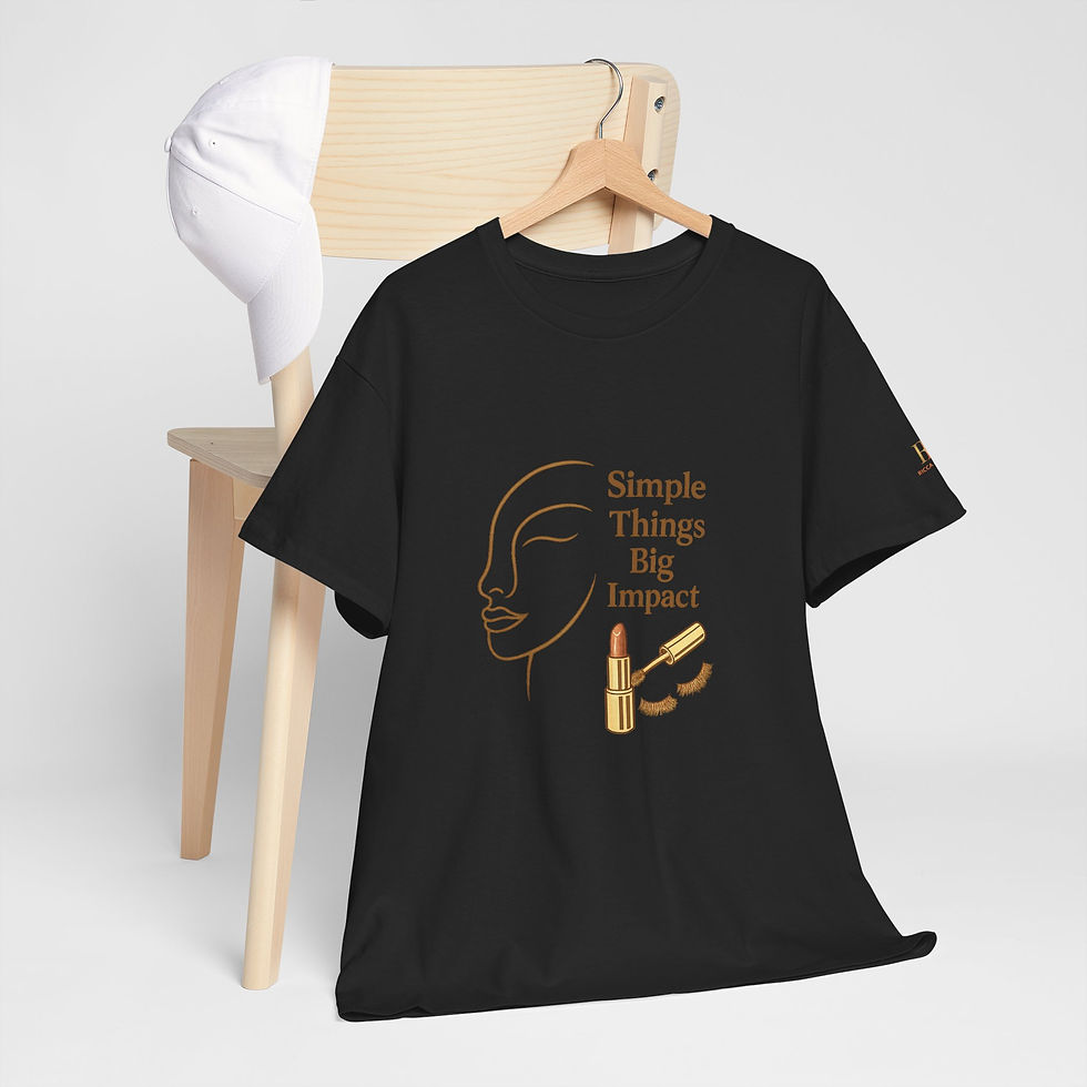 Thumbnail: Simple Things Big Impact lipstick illustration Tee | Minimalist beauty shirt