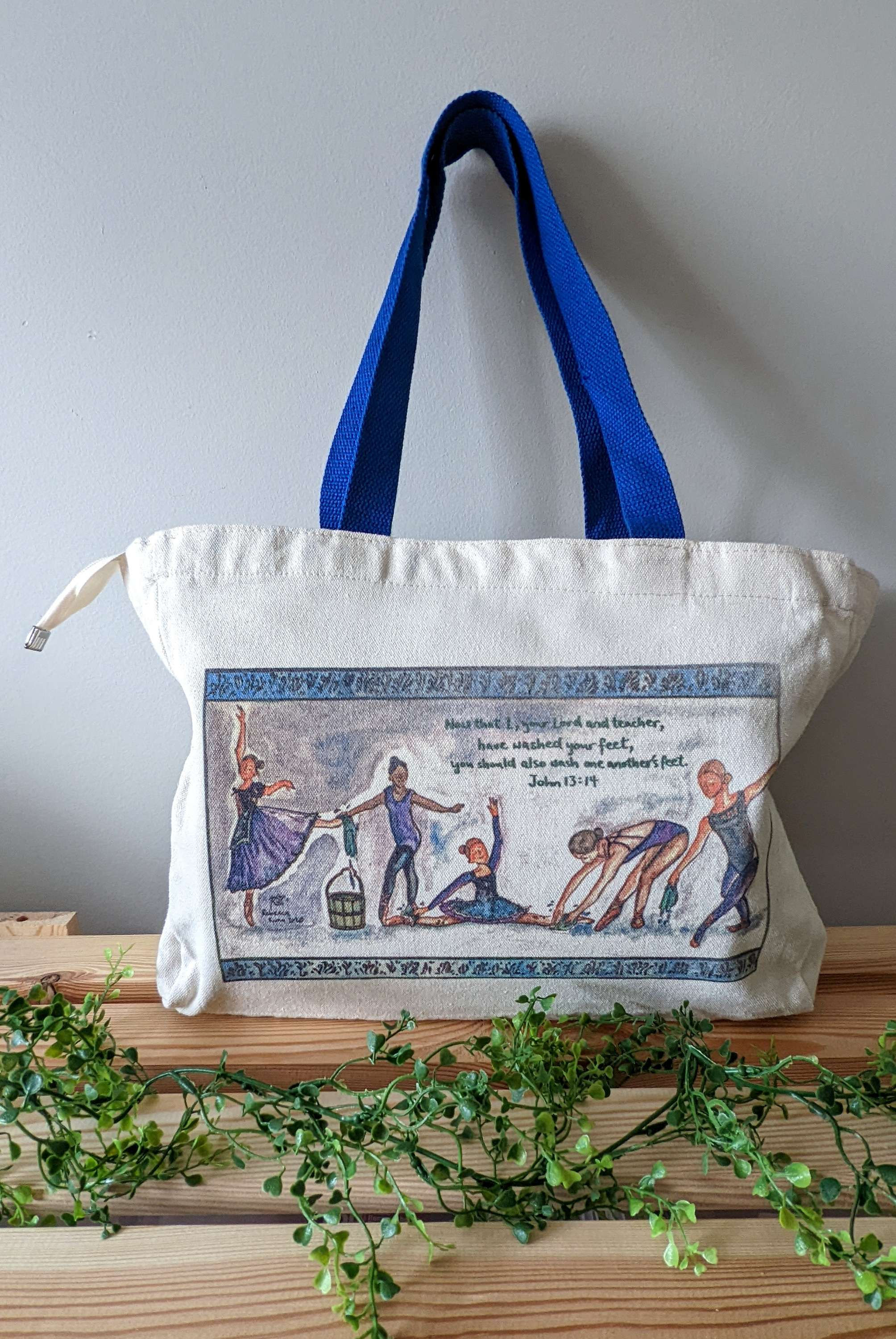 Ballet Dancers / Heavy Canvas Tote/ Scripture Christian Art/