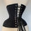 Thumbnail: Custom Black spot broche coutil waist training corset -MF1360
