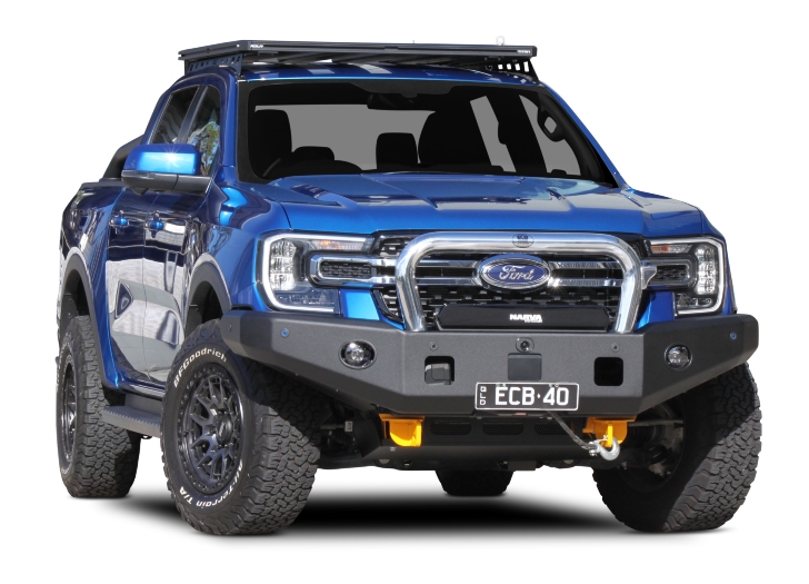ECB single-hoop alloy bullbar fitted to a Ford Ranger