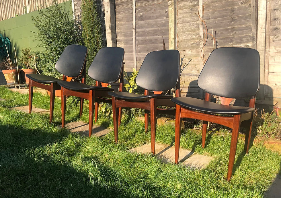 Thumbnail: Four Elliotts of Newbury Teak Dining Chairs