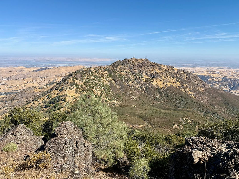 A view of North Peak (the high point) and Mount Olympia (to the left).