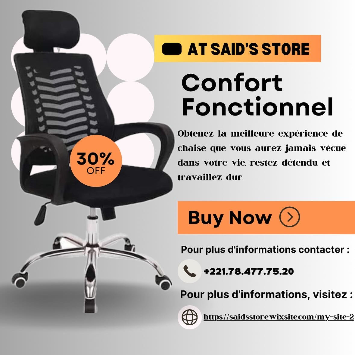 Chaise bureau avec tête