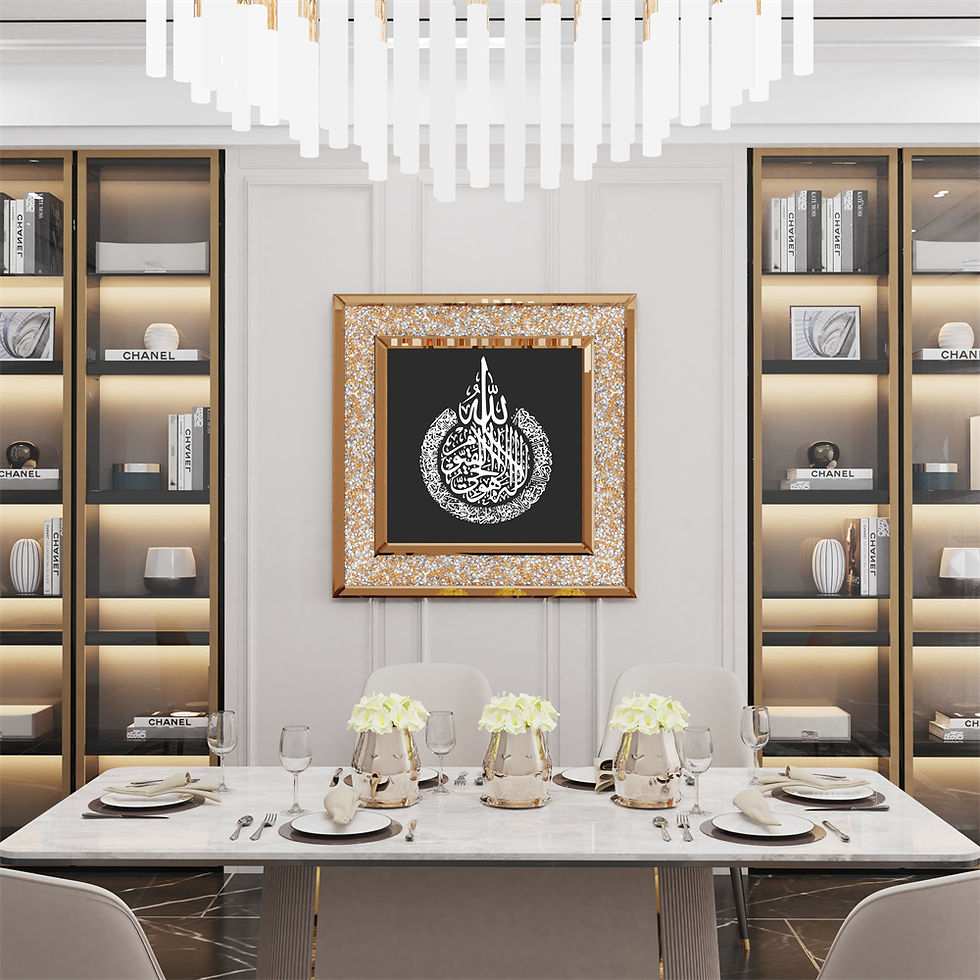 Thumbnail: LUVODI Arabic Blessing Wall Art Mirror Islamic Ayatul Kursi Decor Mirror Home De
