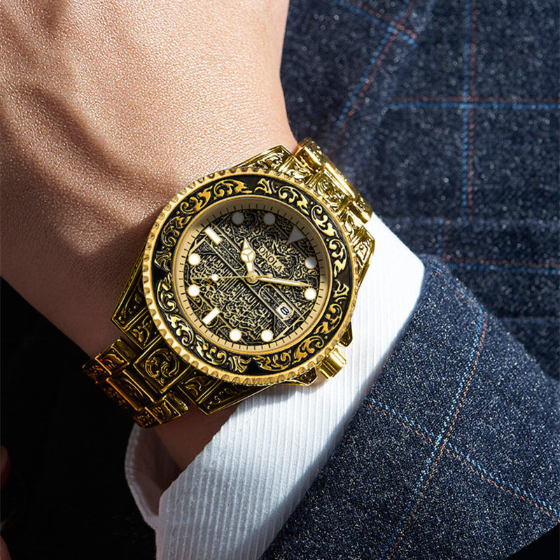 Thumbnail: ONOLA 3830 Top Brand Men Luxury Gold Quartz Wrist Watches Waterproof Arabic Watc