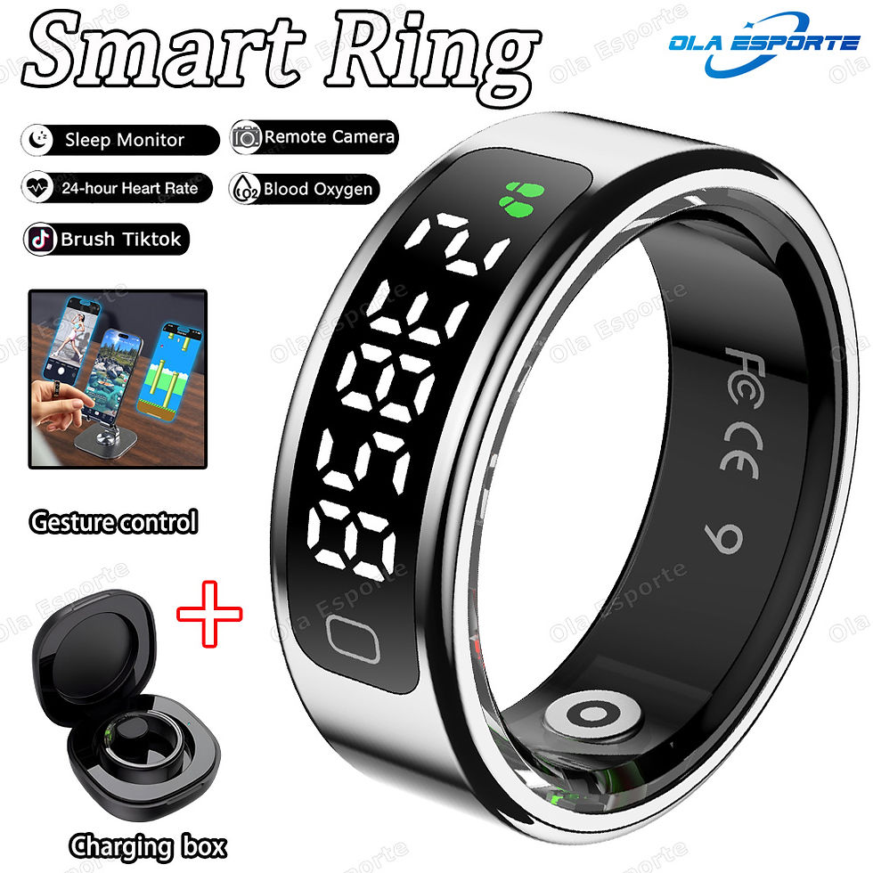 Thumbnail: SR08 Smart Ring with Charging Box for Men Women LED Display Screen Gesture Contr