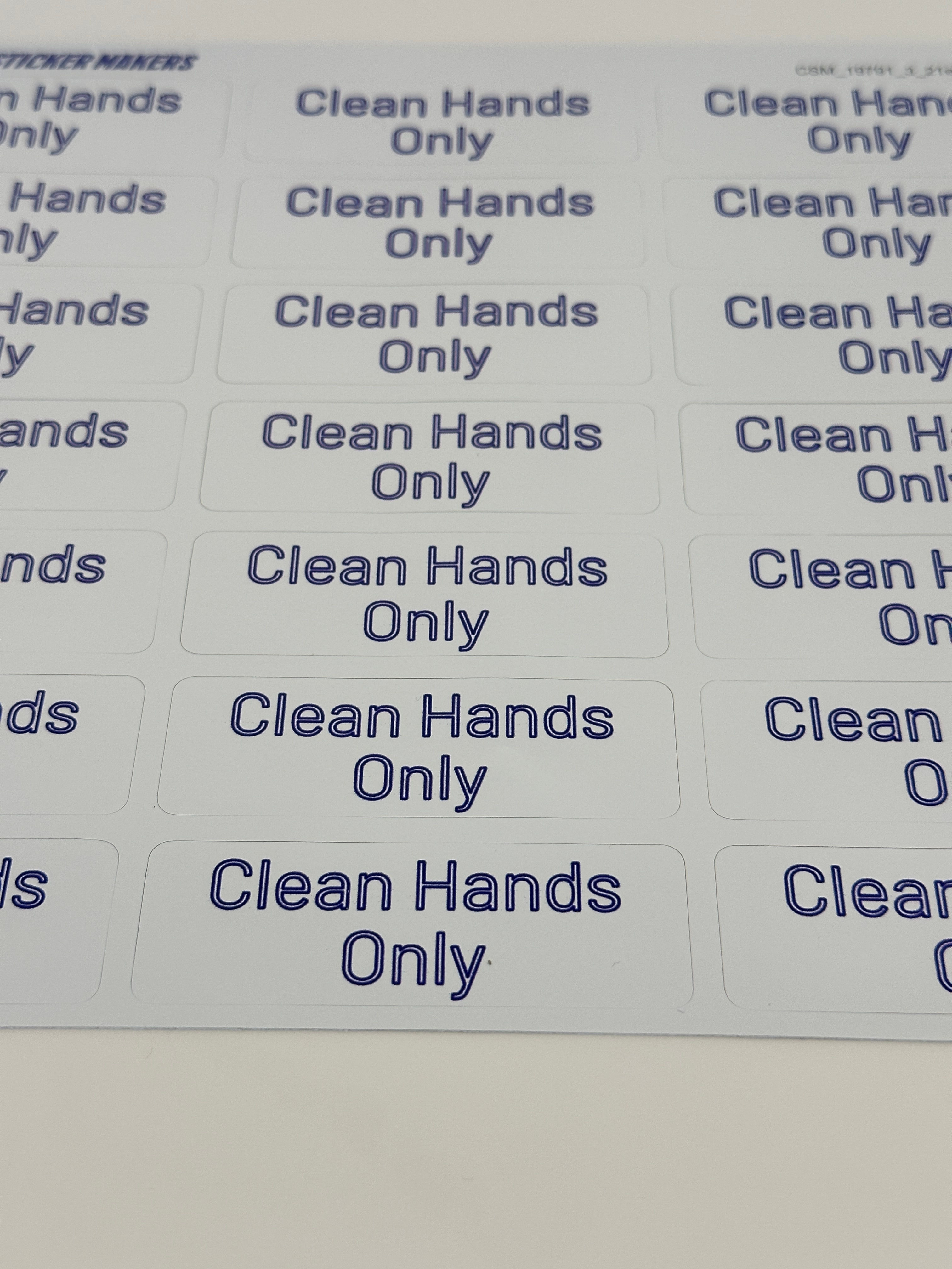 Clean Hands Only label