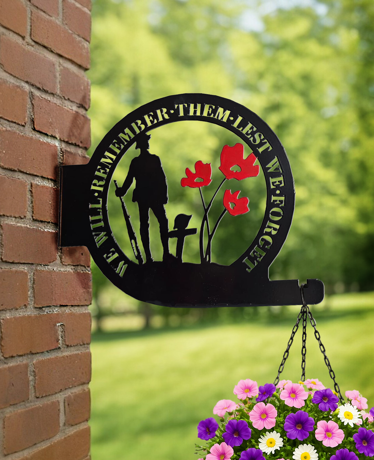 Lest We Forget Honour Soldier Hanging Basket Bracket